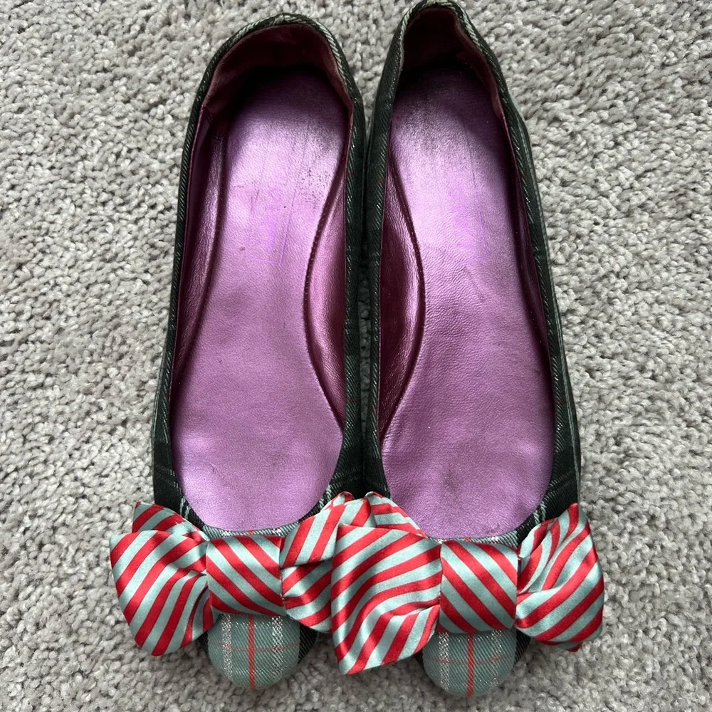 EUC Coach Cambria Plaid Bow Ballet Flats 6 - Picture 7 of 7